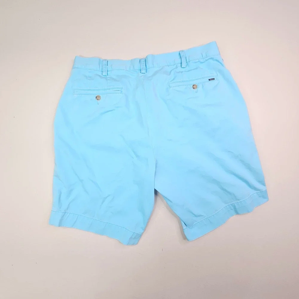 Polo Ralph Lauren Shorts Mens 36 Light Blue Classic Fit 9 Inch Cotton Twill